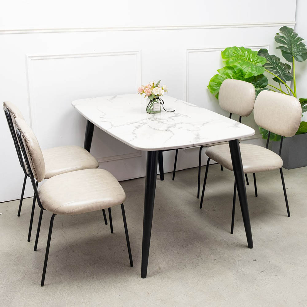 Bàn ăn Aster 140x80cm chân sắt mặt đá cẩm thạch Bàn ăn Aster 140x80cm chân sắt mặt đá cẩm thạch - hình 4