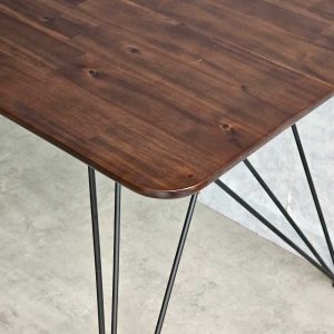 Bàn ăn chữ nhật 100x70cm gỗ tràm chân sắt Hairpin BA68188 - hình 1