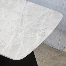 Bàn ăn chữ nhật 110x70cm mặt đá chân sắt - hình 1