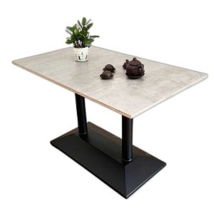Bàn ăn chữ nhật 120x70cm gỗ Plywood chân sắt đôi BA68146