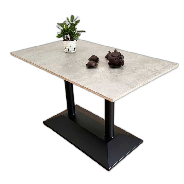 Trang chủ Bàn ăn chữ nhật 120x70cm gỗ Plywood chân sắt đôi BA68146