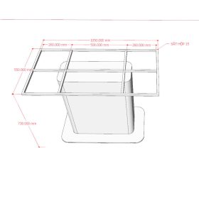 Bàn ăn chữ nhật 120x70cm gỗ tràm - hình 1