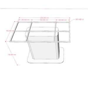 Bàn ăn chữ nhật 120x70cm gỗ tràm - hình 1