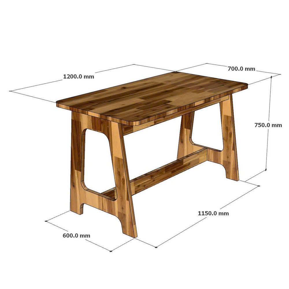 Bàn ăn chữ nhật 120x70cm gỗ tràm Bàn ăn chữ nhật 120x70cm gỗ tràm - hình 2