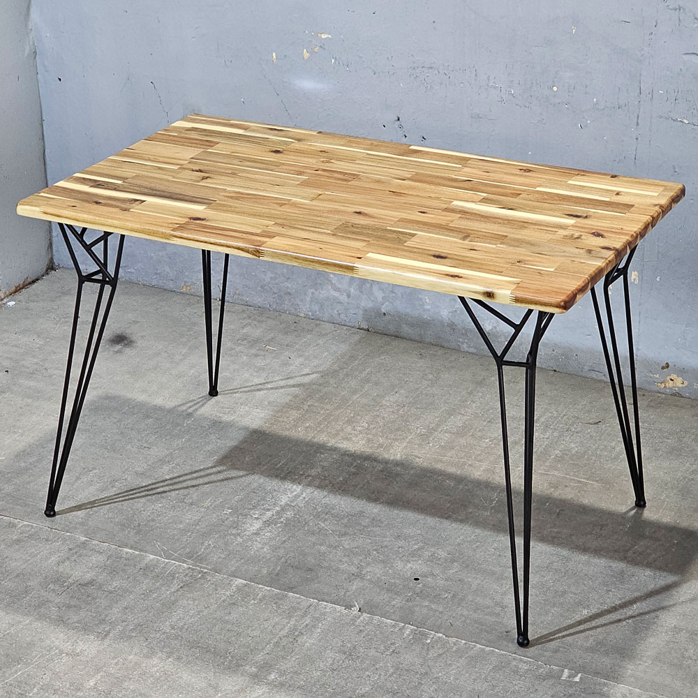 Bàn ăn chữ nhật 120x70cm gỗ tràm chân Hairpin Bàn ăn chữ nhật 120x70cm gỗ tràm chân Hairpin - hình 5