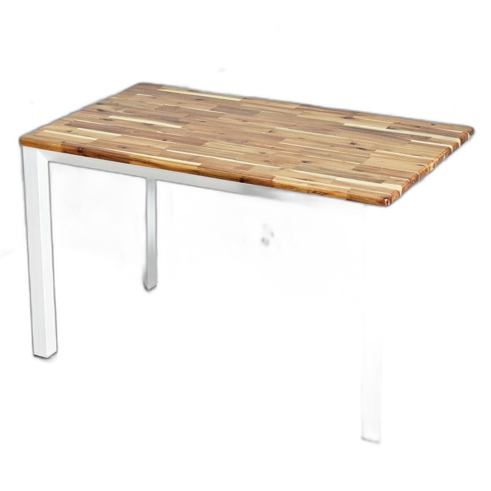 Bàn ăn chữ nhật 120x70cm gỗ tràm chân sắt tam giác Bàn ăn chữ nhật 120x70cm gỗ tràm chân sắt tam giác