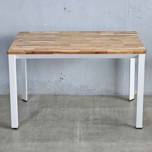 Bàn ăn chữ nhật 120x70cm gỗ tràm chân sắt tam giác - hình 1