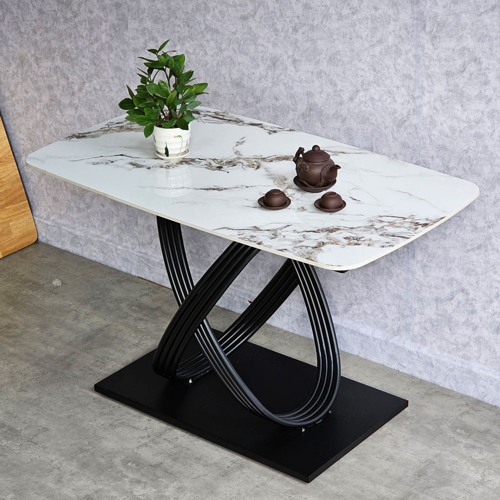 Bàn ăn chữ nhật 120x70cm mặt đá chân sắt nghệ thuật Bàn ăn chữ nhật 120x70cm mặt đá chân sắt nghệ thuật - hình 2