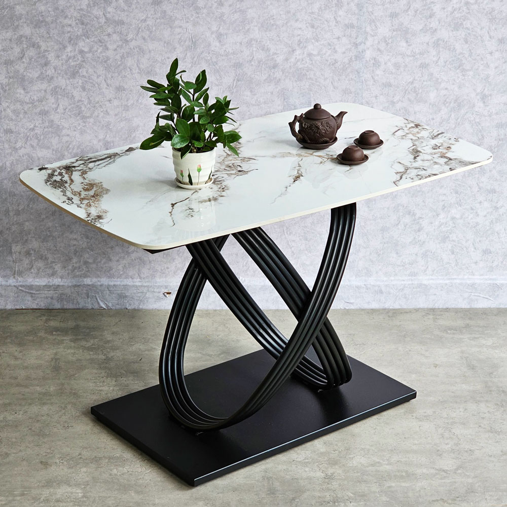 Bàn ăn chữ nhật 120x70cm mặt đá chân sắt nghệ thuật Bàn ăn chữ nhật 120x70cm mặt đá chân sắt nghệ thuật - hình 4