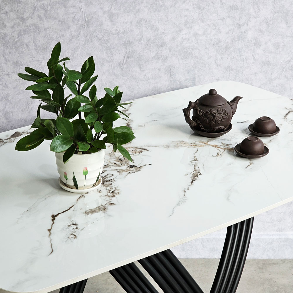 Bàn ăn chữ nhật 120x70cm mặt đá chân sắt nghệ thuật Bàn ăn chữ nhật 120x70cm mặt đá chân sắt nghệ thuật - hình 5