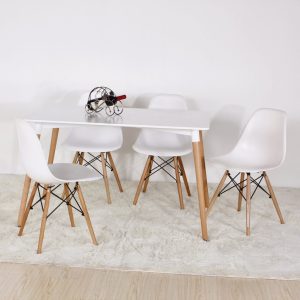 Bàn ăn chữ nhật 120x80cm chân gỗ sồi - hình 1