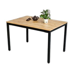 Bàn ăn chữ nhật 120x80cm gỗ cao su chân sắt lắp ráp