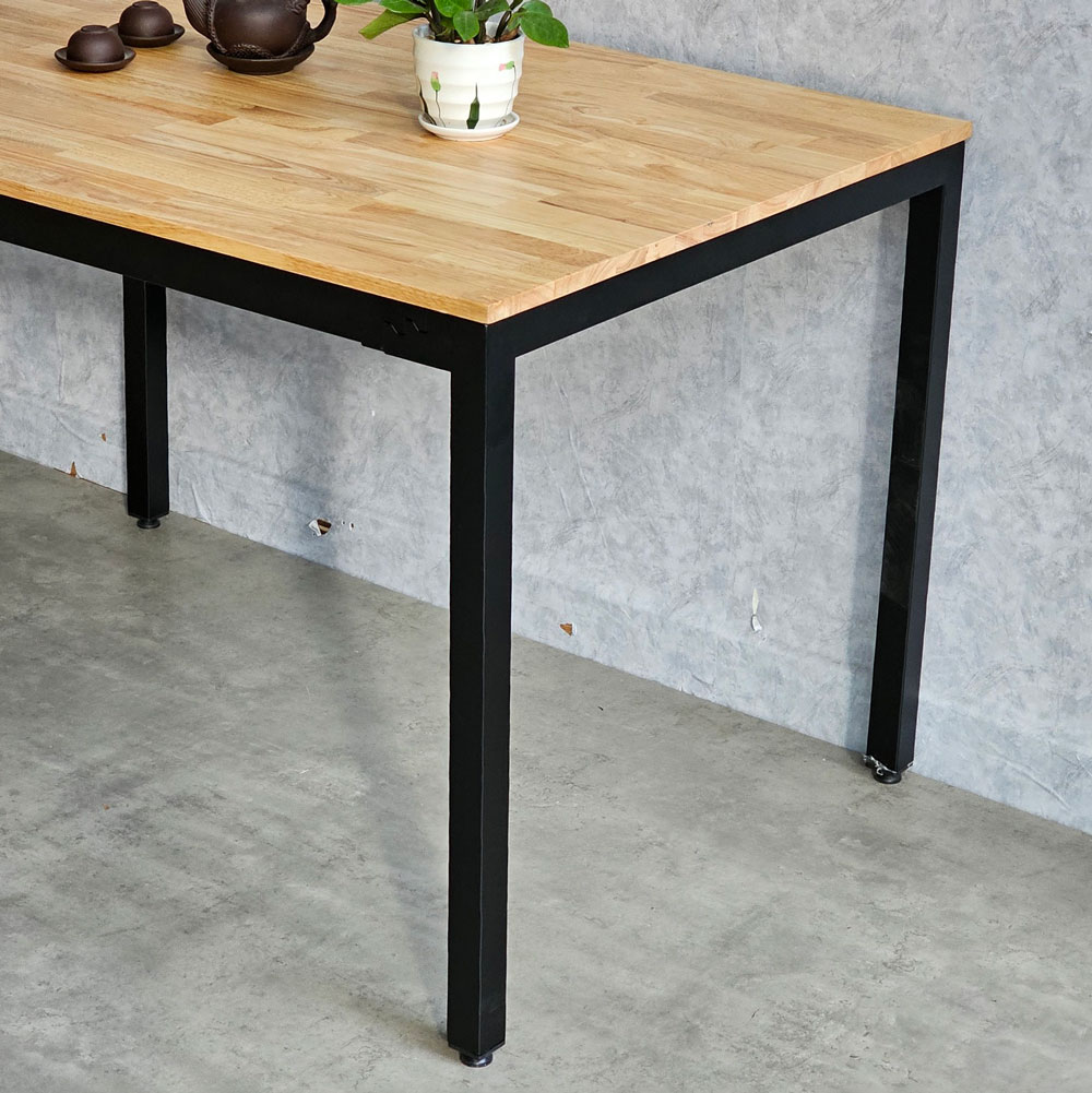 Bàn ăn chữ nhật 120x80cm gỗ cao su chân sắt lắp ráp Bàn ăn chữ nhật 120x80cm gỗ cao su chân sắt lắp ráp - hình 2
