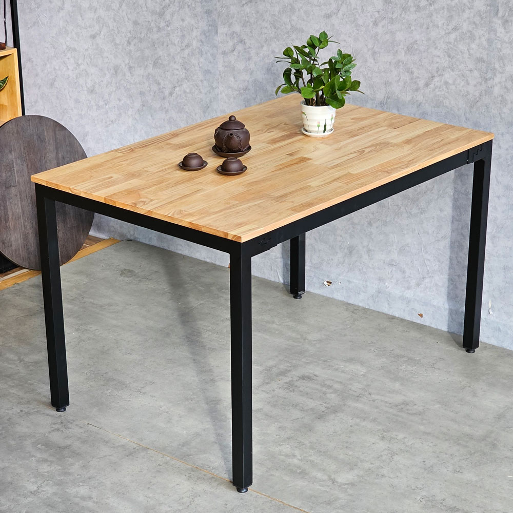 Bàn ăn chữ nhật 120x80cm gỗ cao su chân sắt lắp ráp Bàn ăn chữ nhật 120x80cm gỗ cao su chân sắt lắp ráp - hình 5