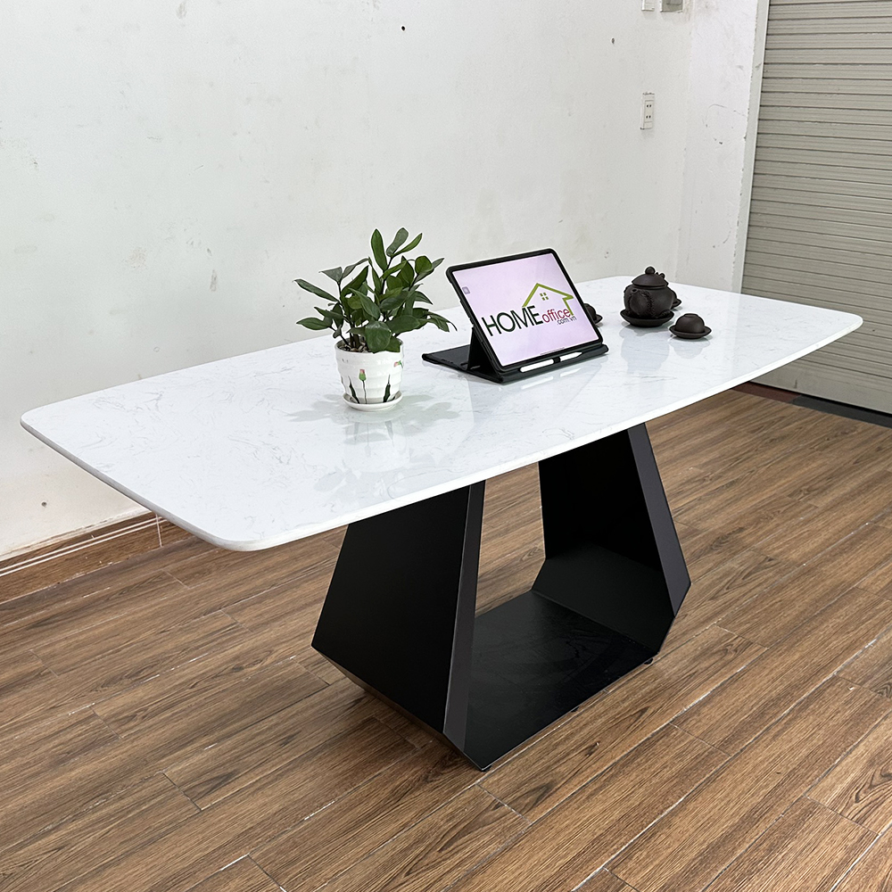 Bàn ăn chữ nhật 140 160x80 mặt đá chân sắt Bàn ăn chữ nhật 140 160x80 mặt đá chân sắt - hình 5