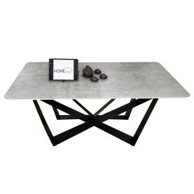 Bàn ăn chữ nhật 140 160x80cm gỗ Plywood chân sắt - hình 1