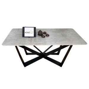 Bàn ăn chữ nhật 140 160x80cm gỗ Plywood chân sắt - hình 1