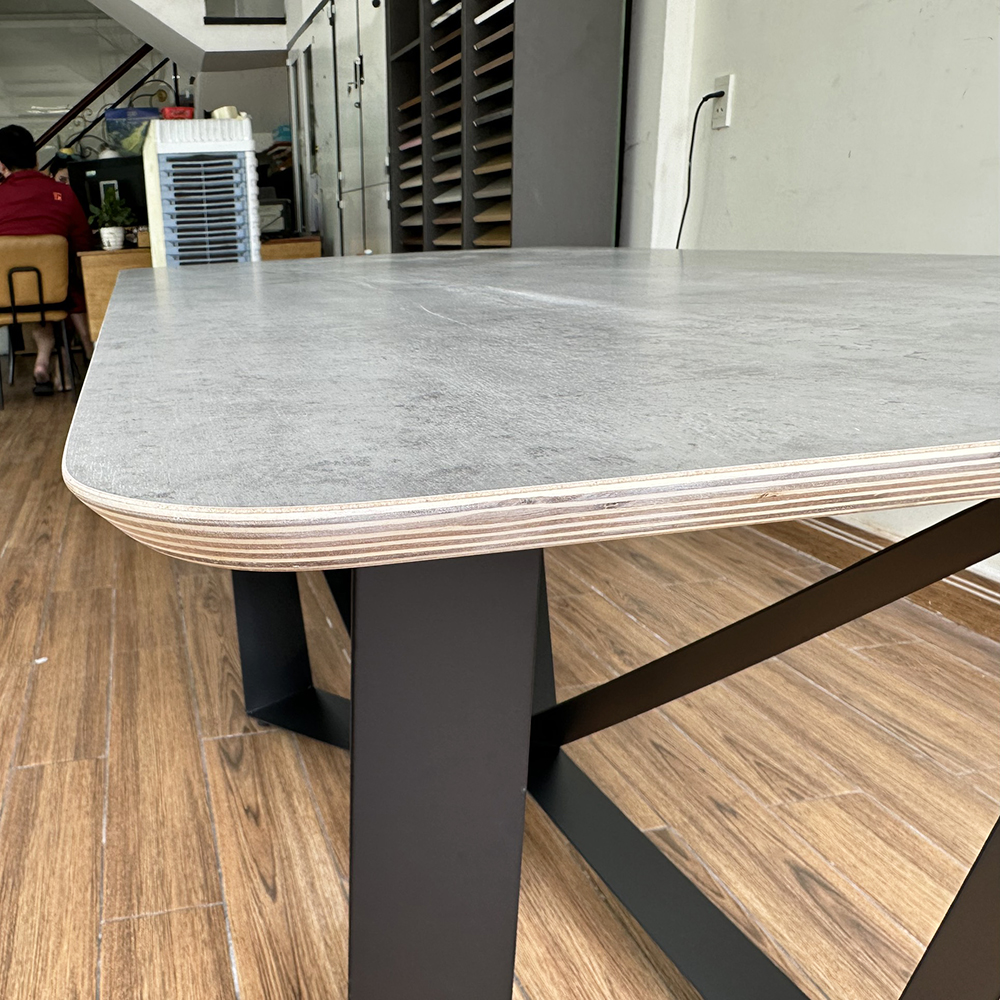 Bàn ăn chữ nhật 140 160x80cm gỗ Plywood chân sắt Bàn ăn chữ nhật 140 160x80cm gỗ Plywood chân sắt - hình 2