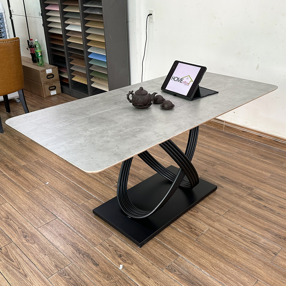 Bàn ăn chữ nhật 140 160x80cm gỗ Plywood chân sắt Bàn ăn chữ nhật 140 160x80cm gỗ Plywood chân sắt - hình 4