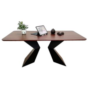 Bàn ăn chữ nhật 140 160x80cm gỗ tràm chân sắt