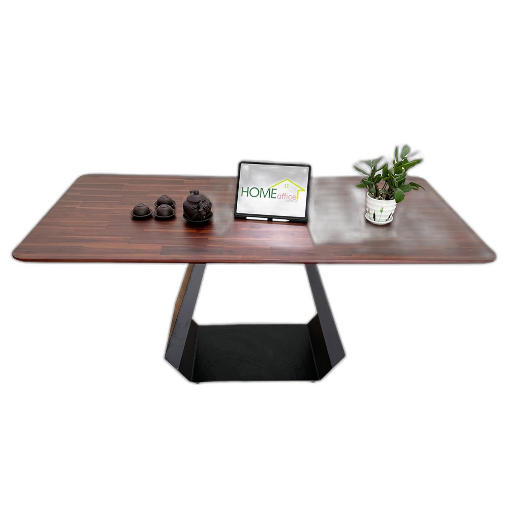 Bàn ăn chữ nhật 140 160x80cm gỗ tràm chân sắt Bàn ăn chữ nhật 140 160x80cm gỗ tràm chân sắt