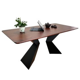 Bàn ăn chữ nhật 140 160x80cm gỗ tràm chân sắt - hình 1