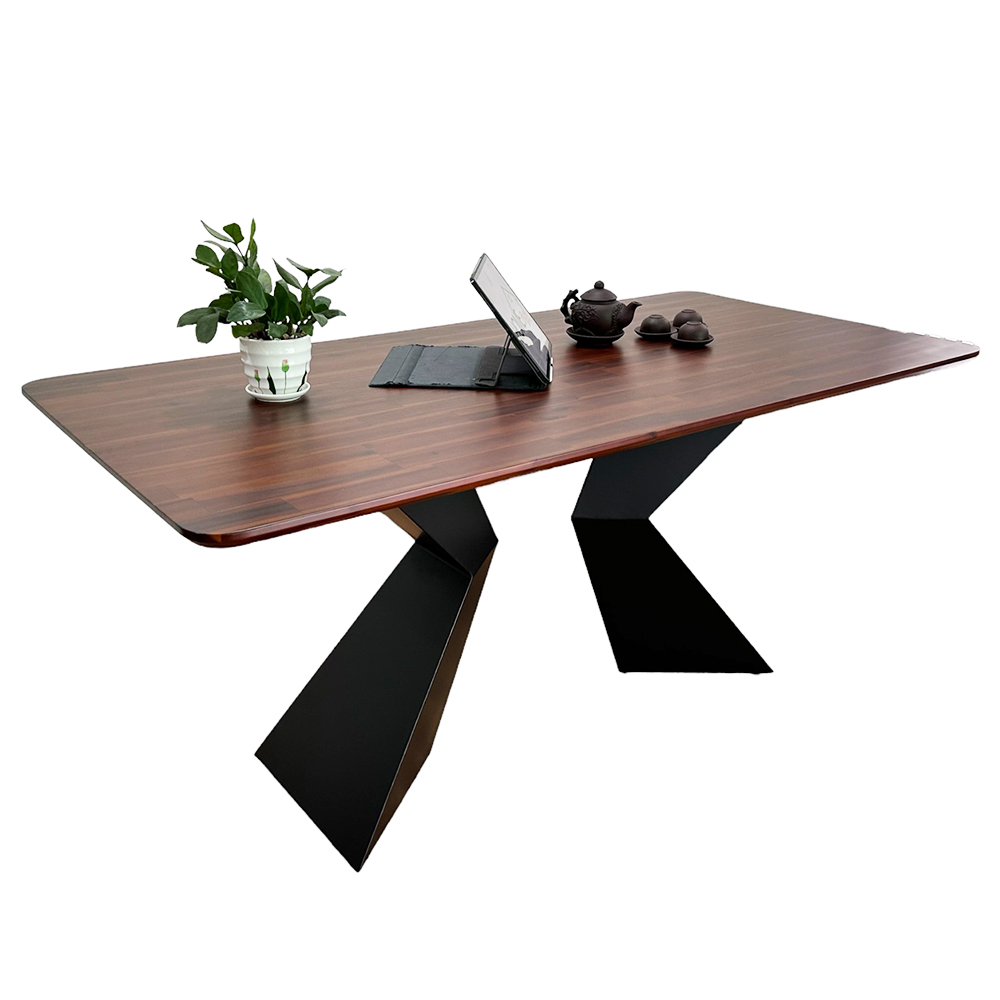 Bàn ăn chữ nhật 140 160x80cm gỗ tràm chân sắt Bàn ăn chữ nhật 140 160x80cm gỗ tràm chân sắt - hình 1