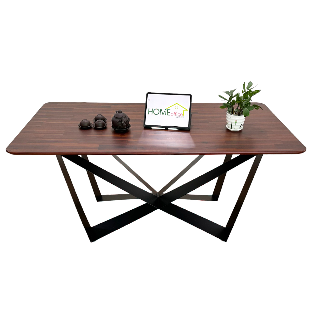Bàn ăn chữ nhật 140 160x80cm gỗ tràm chân sắt Bàn ăn chữ nhật 140 160x80cm gỗ tràm chân sắt - hình 1