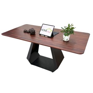 Bàn ăn chữ nhật 140 160x80cm gỗ tràm chân sắt - hình 1