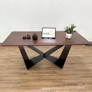 Bàn ăn chữ nhật 140 160x80cm gỗ tràm chân sắt - hình 1