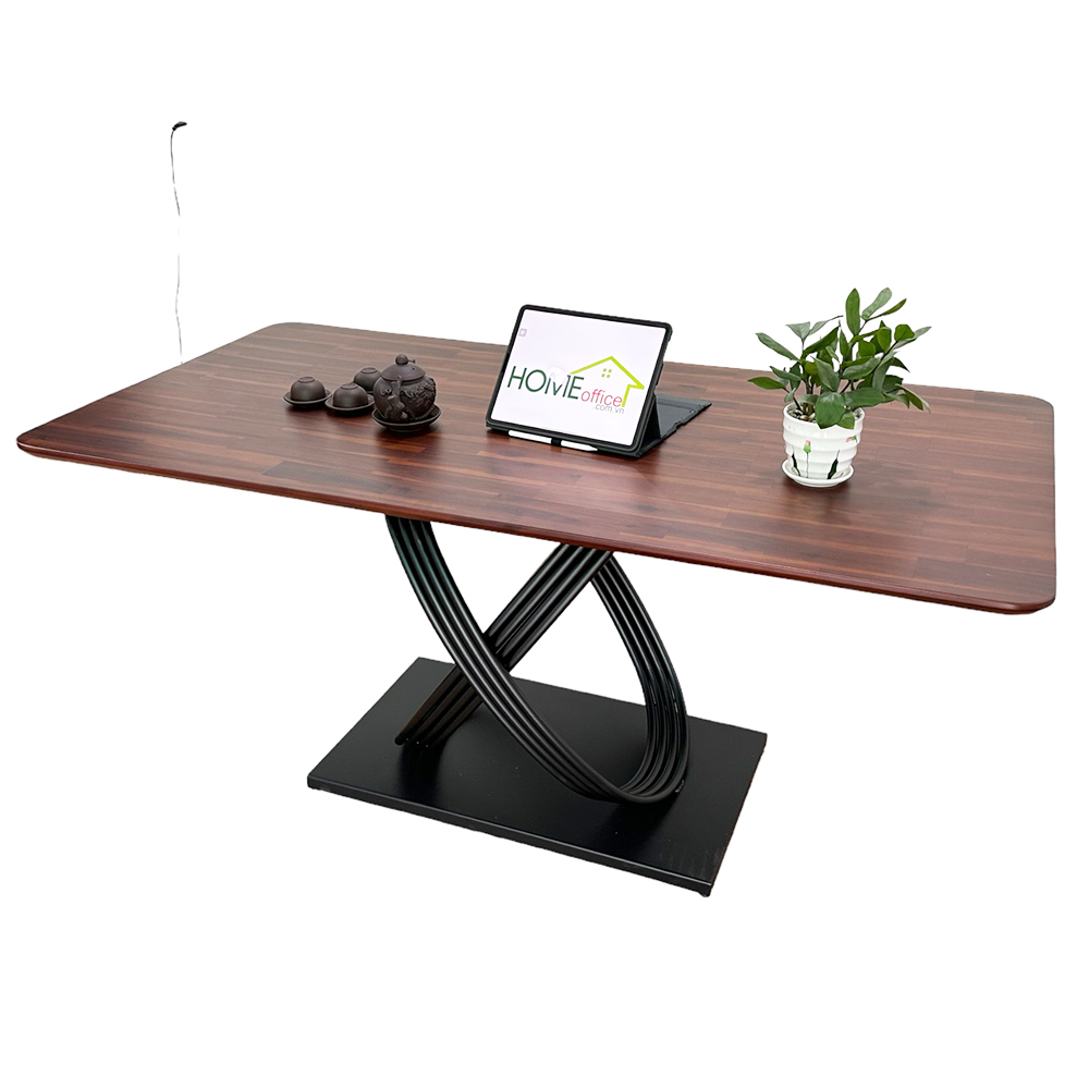 Bàn ăn chữ nhật 140 160x80cm gỗ tràm chân sắt Bàn ăn chữ nhật 140 160x80cm gỗ tràm chân sắt - hình 1
