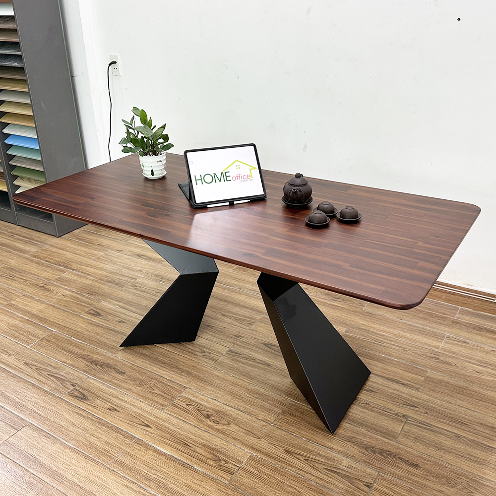 Bàn ăn chữ nhật 140 160x80cm gỗ tràm chân sắt Bàn ăn chữ nhật 140 160x80cm gỗ tràm chân sắt - hình 3