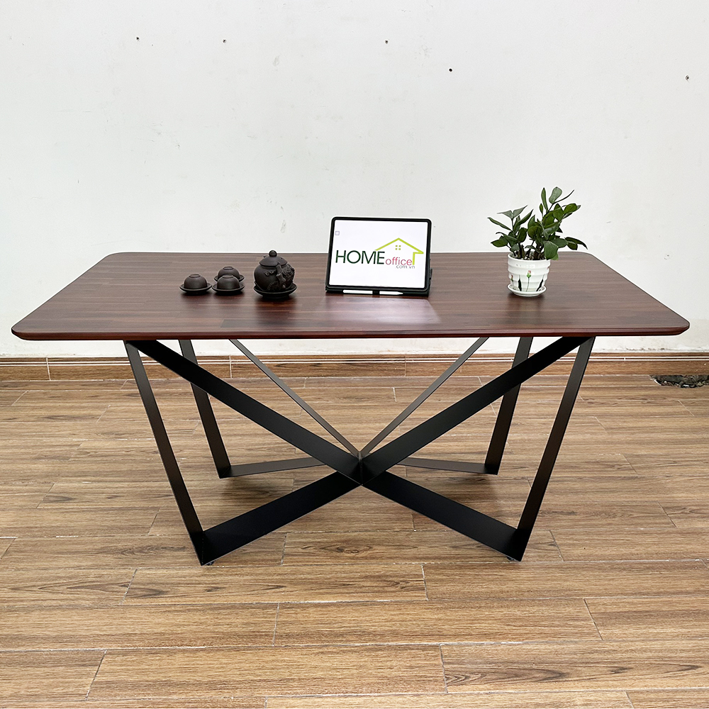 Bàn ăn chữ nhật 140 160x80cm gỗ tràm chân sắt Bàn ăn chữ nhật 140 160x80cm gỗ tràm chân sắt - hình 3