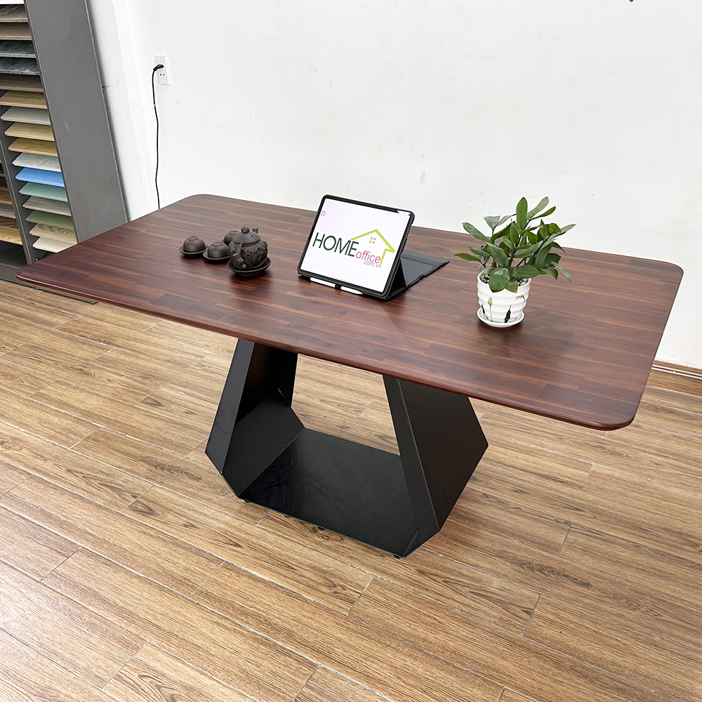 Bàn ăn chữ nhật 140 160x80cm gỗ tràm chân sắt Bàn ăn chữ nhật 140 160x80cm gỗ tràm chân sắt - hình 3