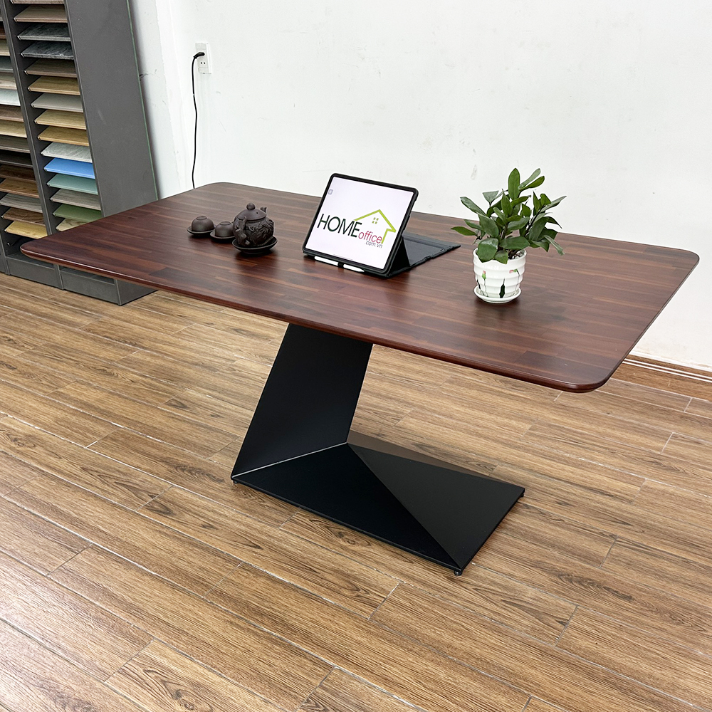Bàn ăn chữ nhật 140 160x80cm gỗ tràm chân sắt Bàn ăn chữ nhật 140 160x80cm gỗ tràm chân sắt - hình 3
