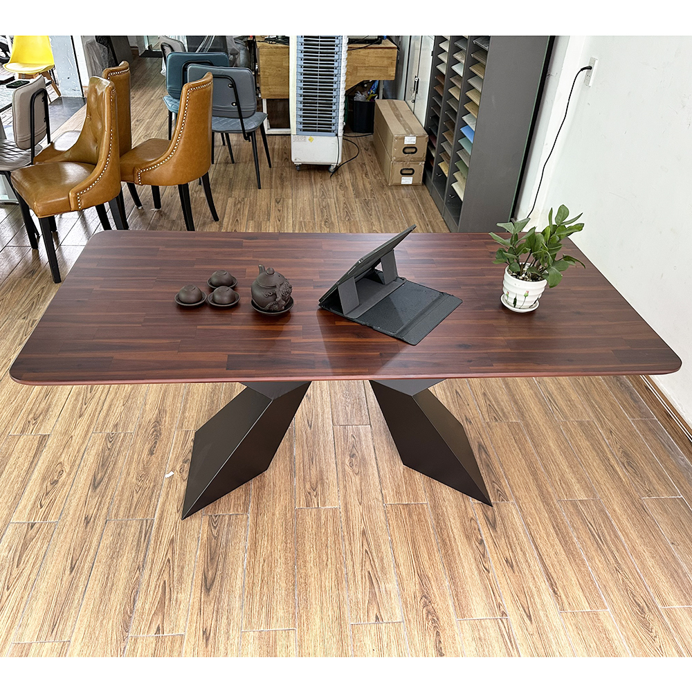 Bàn ăn chữ nhật 140 160x80cm gỗ tràm chân sắt Bàn ăn chữ nhật 140 160x80cm gỗ tràm chân sắt - hình 4