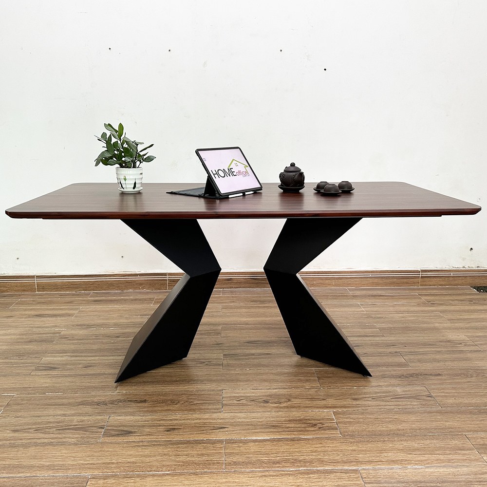 Bàn ăn chữ nhật 140 160x80cm gỗ tràm chân sắt Bàn ăn chữ nhật 140 160x80cm gỗ tràm chân sắt - hình 5