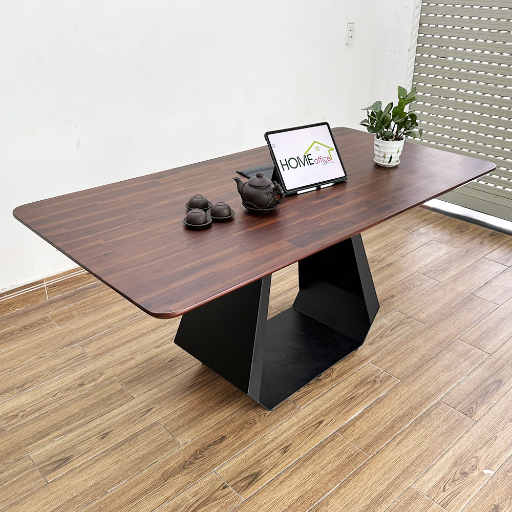 Bàn ăn chữ nhật 140 160x80cm gỗ tràm chân sắt Bàn ăn chữ nhật 140 160x80cm gỗ tràm chân sắt - hình 5