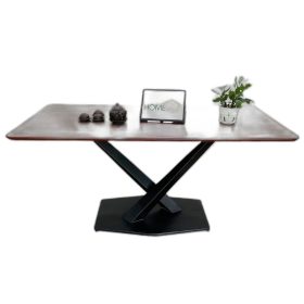 Bàn ăn chữ nhật 140 160x80cm gỗ tràm chân sắt chữ X