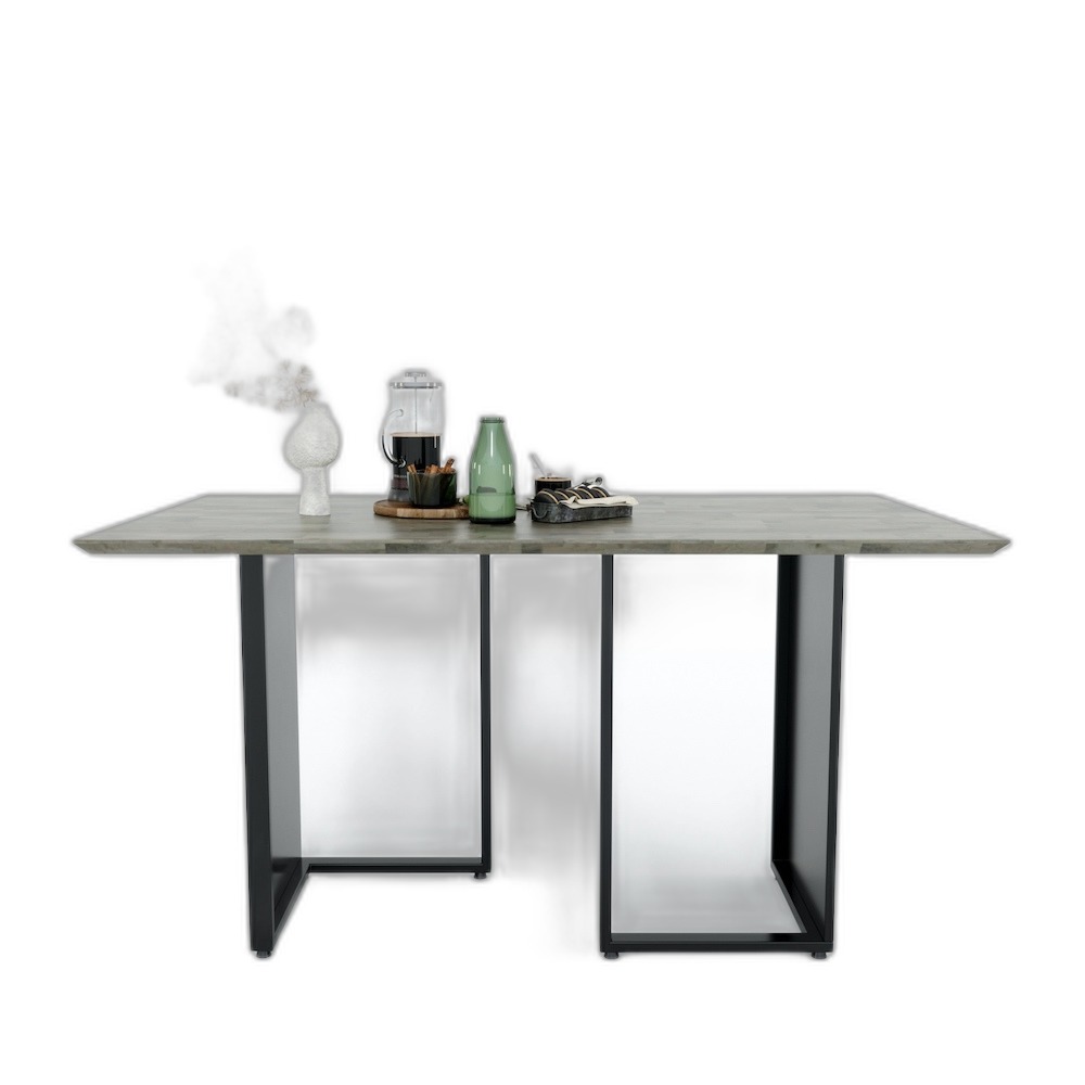 Bàn ăn chữ nhật 140 160x80cm JUHI gỗ cao su chân sắt Bàn ăn chữ nhật 140 160x80cm JUHI gỗ cao su chân sắt