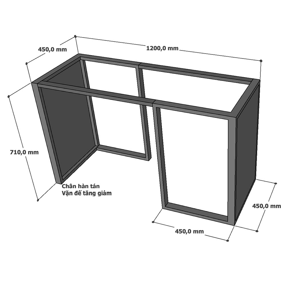 Bàn ăn chữ nhật 140 160x80cm JUHI gỗ cao su chân sắt Bàn ăn chữ nhật 140 160x80cm JUHI gỗ cao su chân sắt - hình 5