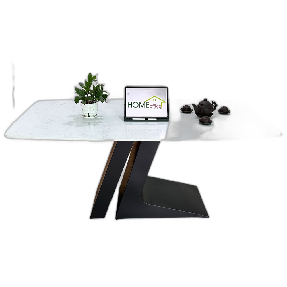 Bàn ăn chữ nhật 140 160x80cm mặt đá chân sắt Bàn ăn chữ nhật 140 160x80cm mặt đá chân sắt