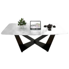 Bàn ăn chữ nhật 140 160x80cm mặt đá chân sắt