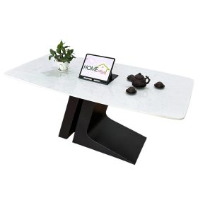 Bàn ăn chữ nhật 140 160x80cm mặt đá chân sắt - hình 1
