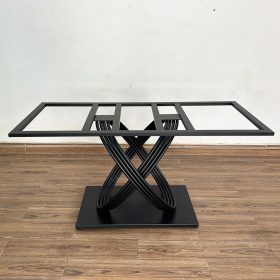 Bàn ăn chữ nhật 140 160x80cm mặt đá chân sắt - hình 1