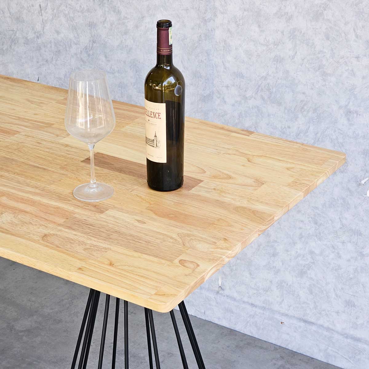 Bàn ăn chữ nhật 140x70cm gỗ cao su chân sắt BA68192 Bàn ăn chữ nhật 140x70cm gỗ cao su chân sắt BA68192 - hình 2