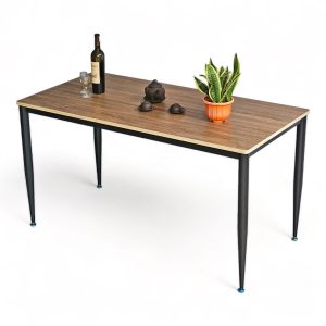 Bàn ăn chữ nhật 140x70cm gỗ plywood chân sắt hệ CONE - hình 1