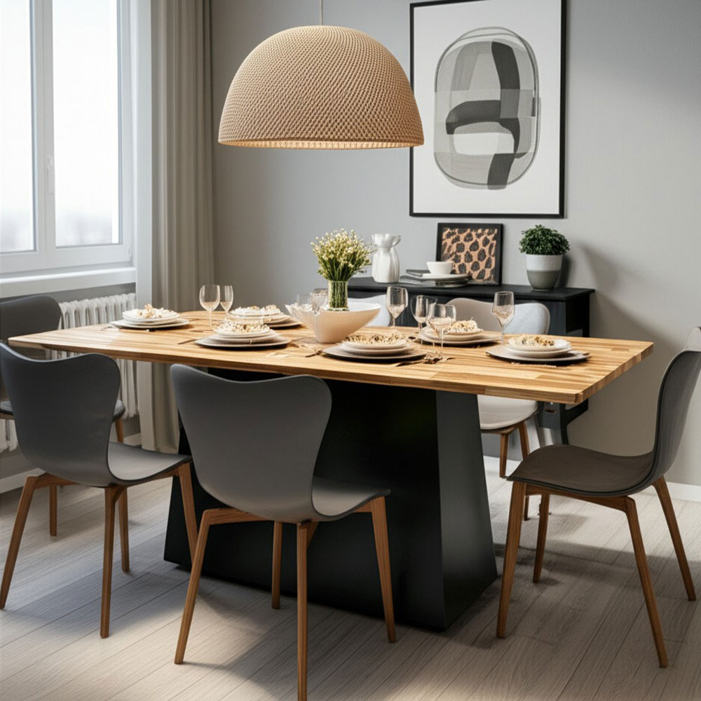 Bàn ăn chữ nhật 140x70cm gỗ tràm Bàn ăn chữ nhật 140x70cm gỗ tràm - hình 4