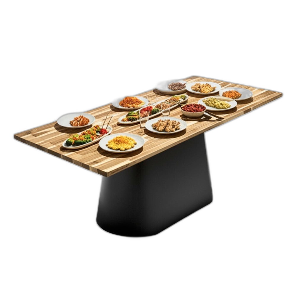 Bàn ăn chữ nhật 140x70cm gỗ tràm chân sắt Bàn ăn chữ nhật 140x70cm gỗ tràm chân sắt