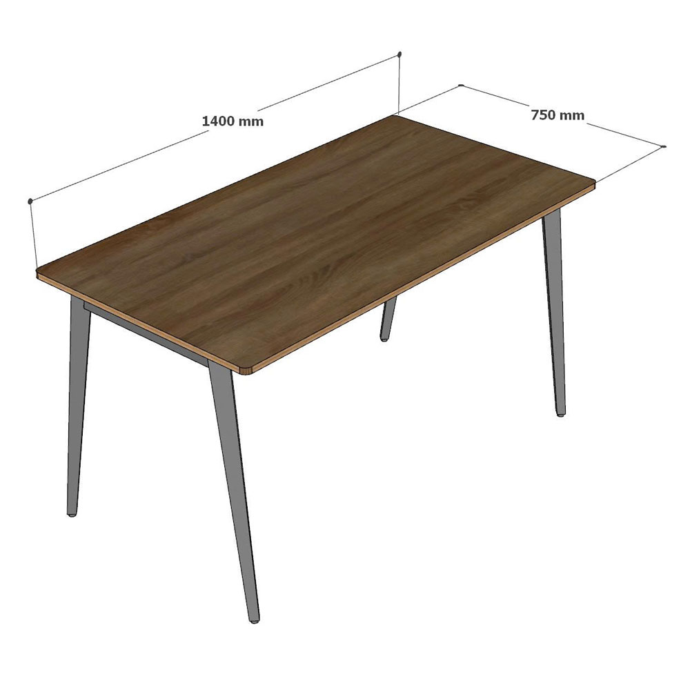 Bàn ăn chữ nhật 140x75cm gỗ plywood chân sắt hệ Tứ Giác Côn Bàn ăn chữ nhật 140x75cm gỗ plywood chân sắt hệ Tứ Giác Côn - hình 2